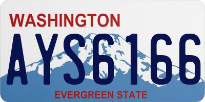 WA license plate AYS6166