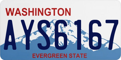 WA license plate AYS6167