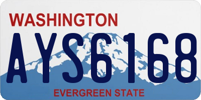 WA license plate AYS6168