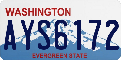 WA license plate AYS6172