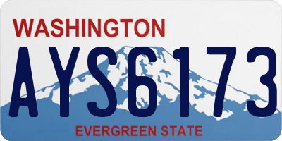 WA license plate AYS6173