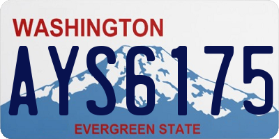 WA license plate AYS6175