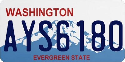 WA license plate AYS6180