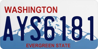 WA license plate AYS6181