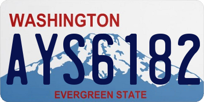 WA license plate AYS6182