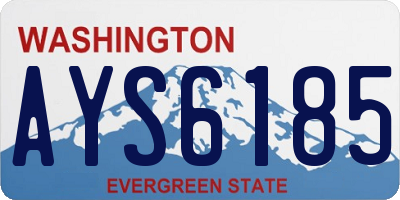 WA license plate AYS6185
