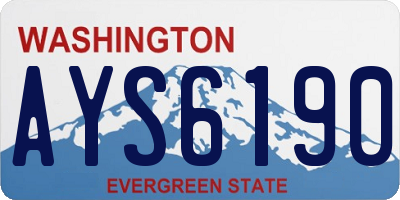 WA license plate AYS6190