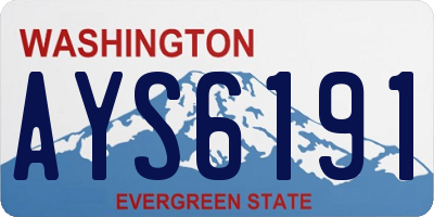 WA license plate AYS6191