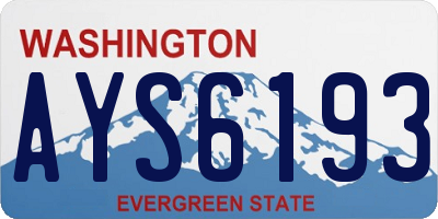 WA license plate AYS6193