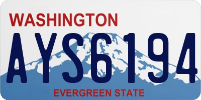 WA license plate AYS6194