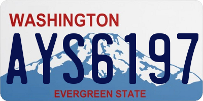 WA license plate AYS6197