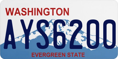 WA license plate AYS6200