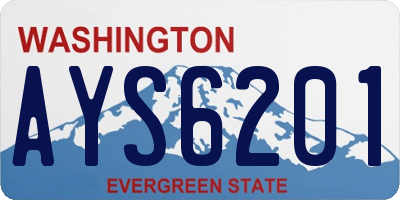 WA license plate AYS6201