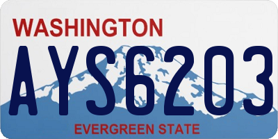 WA license plate AYS6203