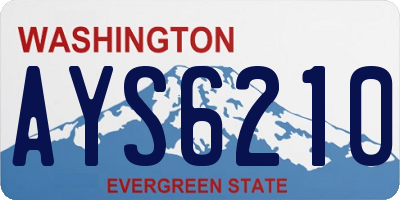 WA license plate AYS6210