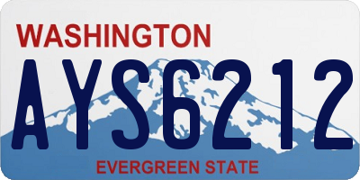 WA license plate AYS6212