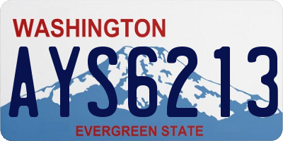 WA license plate AYS6213
