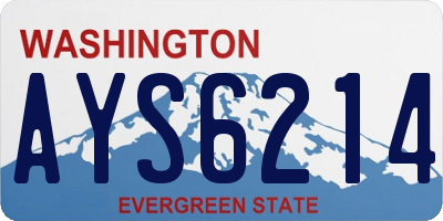 WA license plate AYS6214