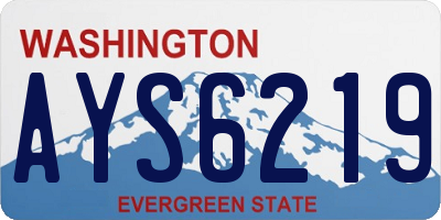 WA license plate AYS6219