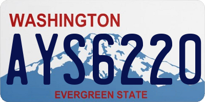 WA license plate AYS6220