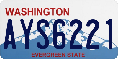 WA license plate AYS6221