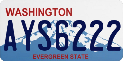 WA license plate AYS6222