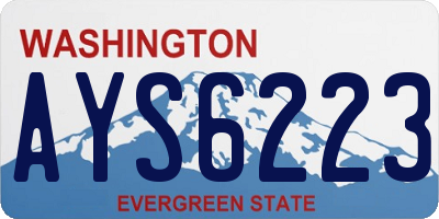 WA license plate AYS6223