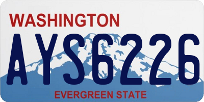 WA license plate AYS6226