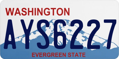 WA license plate AYS6227