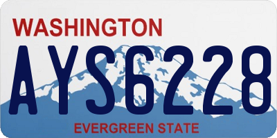 WA license plate AYS6228