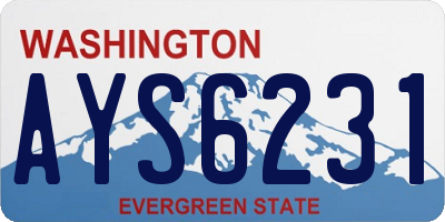 WA license plate AYS6231