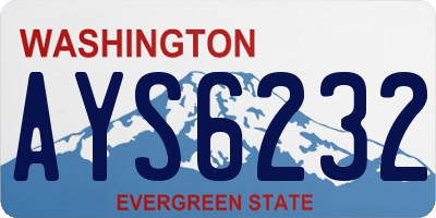 WA license plate AYS6232