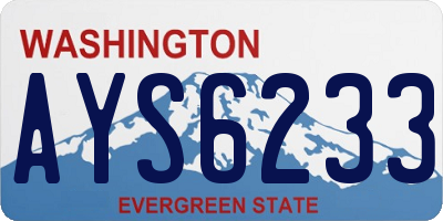 WA license plate AYS6233