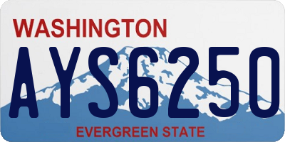 WA license plate AYS6250