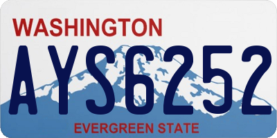 WA license plate AYS6252