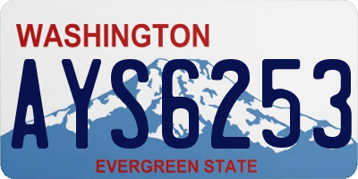 WA license plate AYS6253