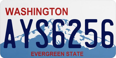 WA license plate AYS6256