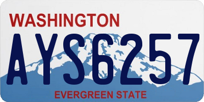 WA license plate AYS6257