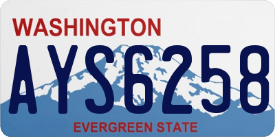 WA license plate AYS6258