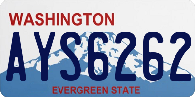 WA license plate AYS6262