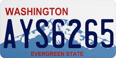 WA license plate AYS6265