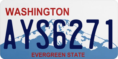 WA license plate AYS6271