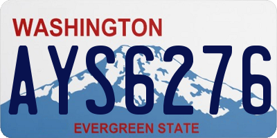 WA license plate AYS6276