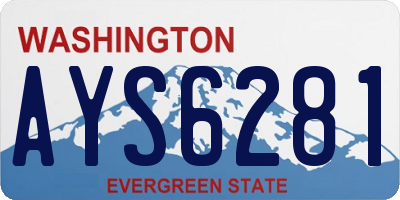 WA license plate AYS6281