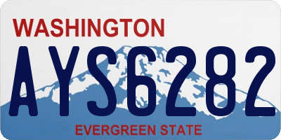 WA license plate AYS6282