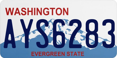 WA license plate AYS6283