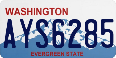 WA license plate AYS6285