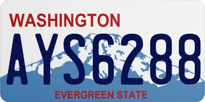 WA license plate AYS6288