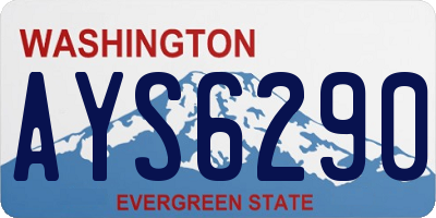 WA license plate AYS6290