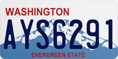 WA license plate AYS6291